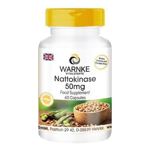 Nattokinase, 50mg, fermented, 2000 FU per day, vegan, 60 capsules (Warnke Vitalstoffe)